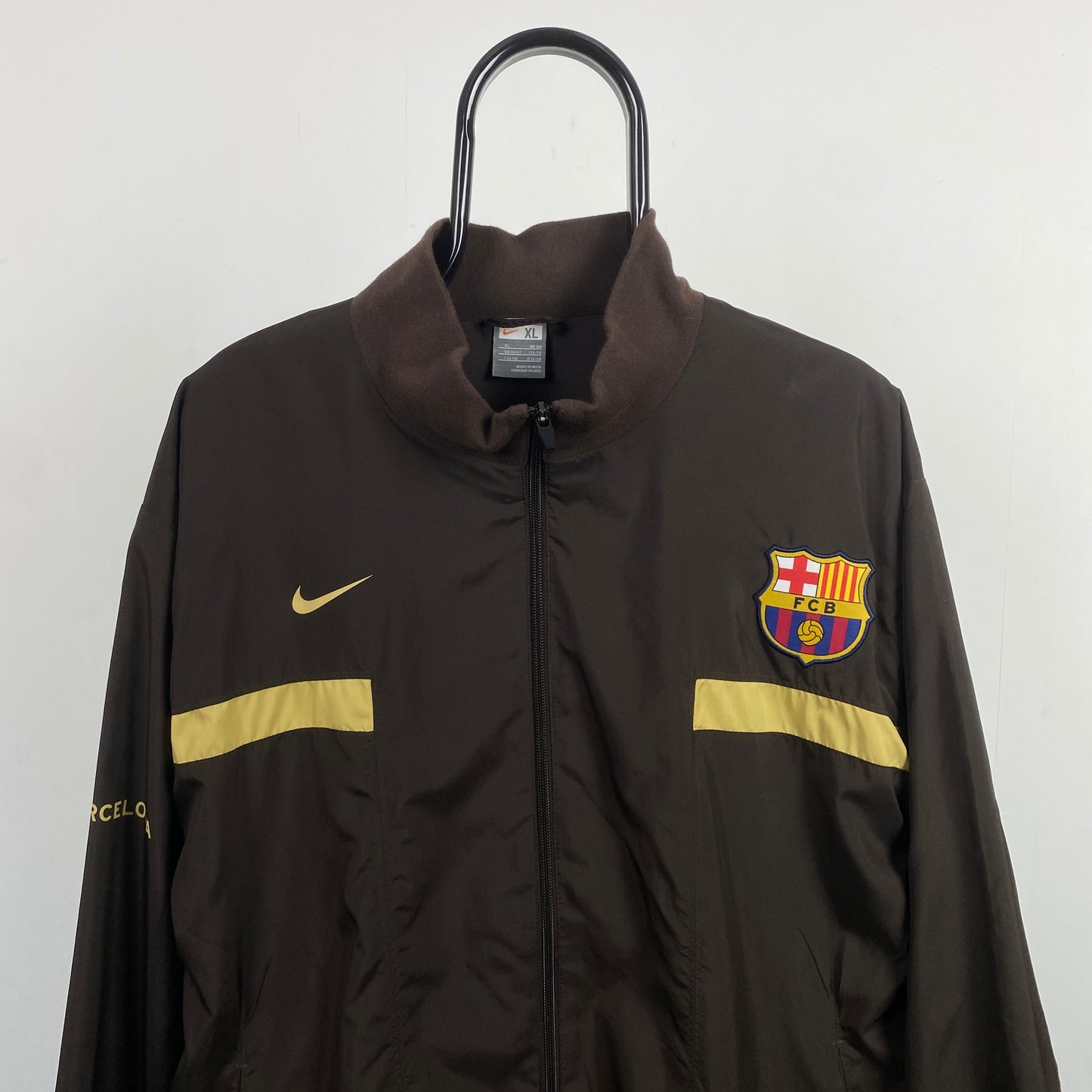 00s Nike Barcelona Windbreaker Jacket Brown XL