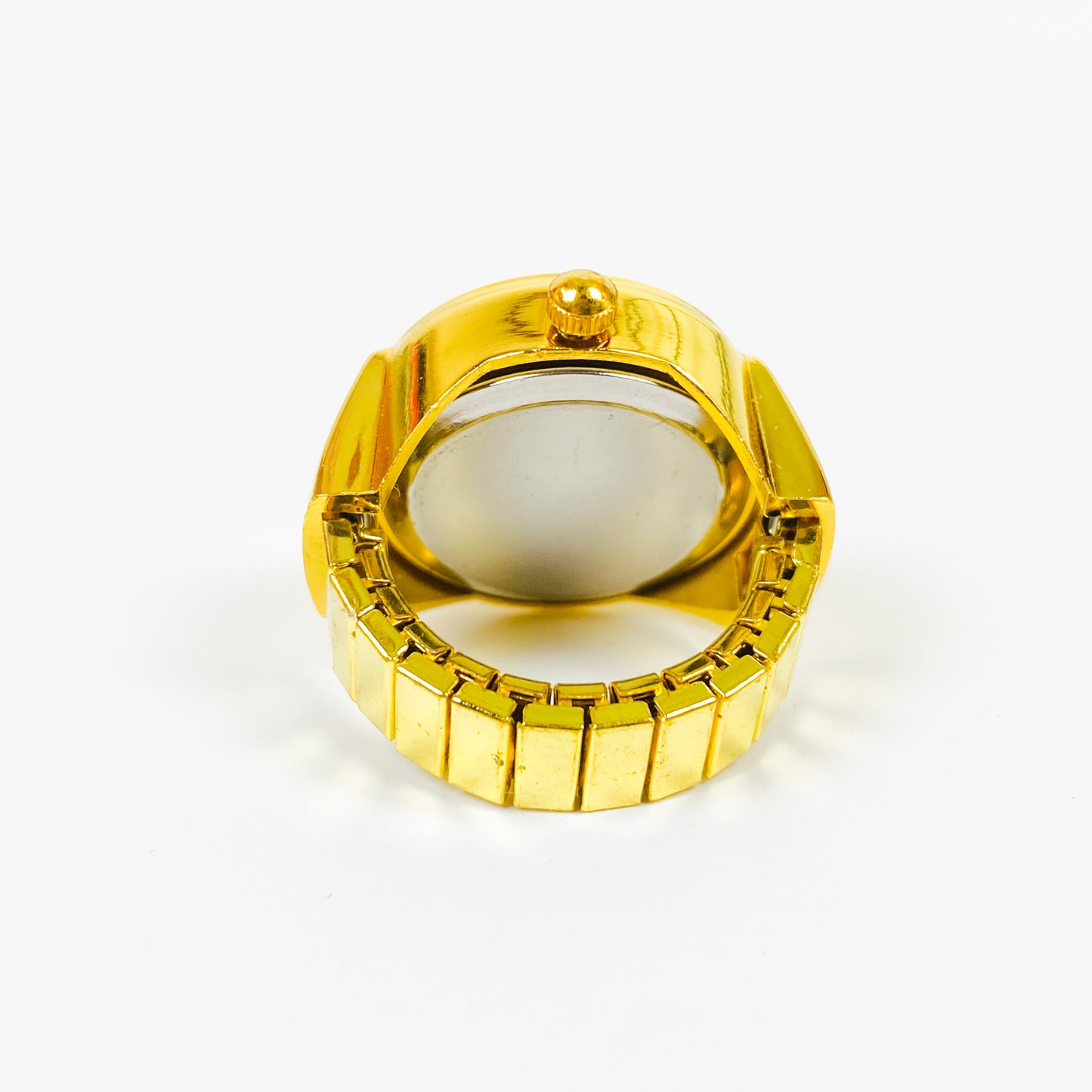 Retro Adjustable Watch Ring Gold White