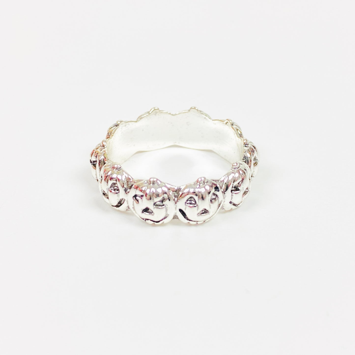 Retro Vintage Pumpkin Ring Silver