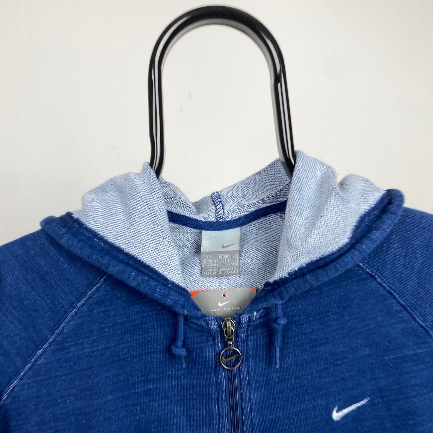 00s Nike Denim Hoodie Blue Large