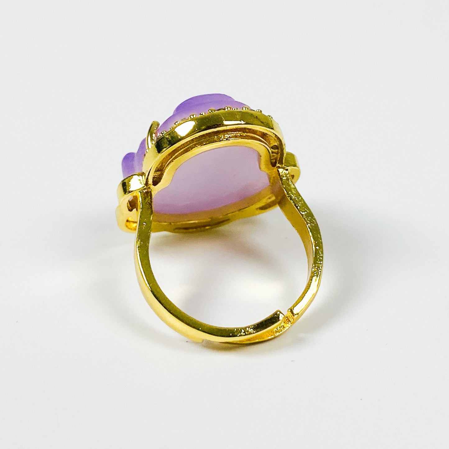 Retro Vintage Buddha Ring Gold Purple