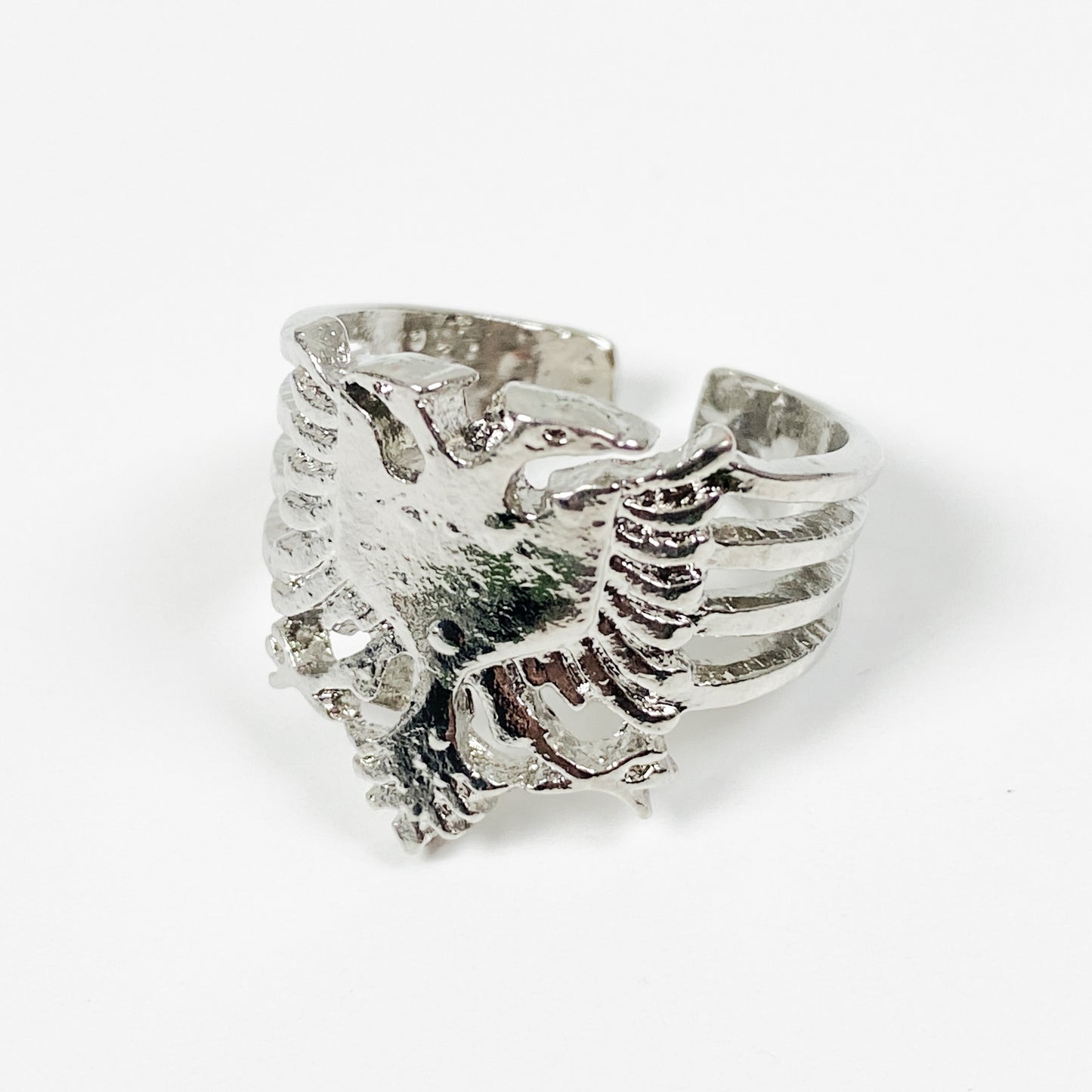 Retro Adjustable Eagles Ring Silver