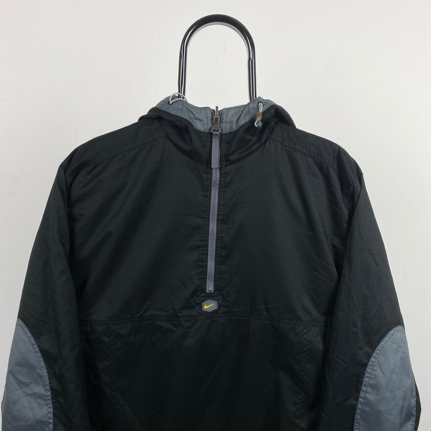 00s Nike Tn Hex Reversible Fleece Coat Jacket Black Grey Small