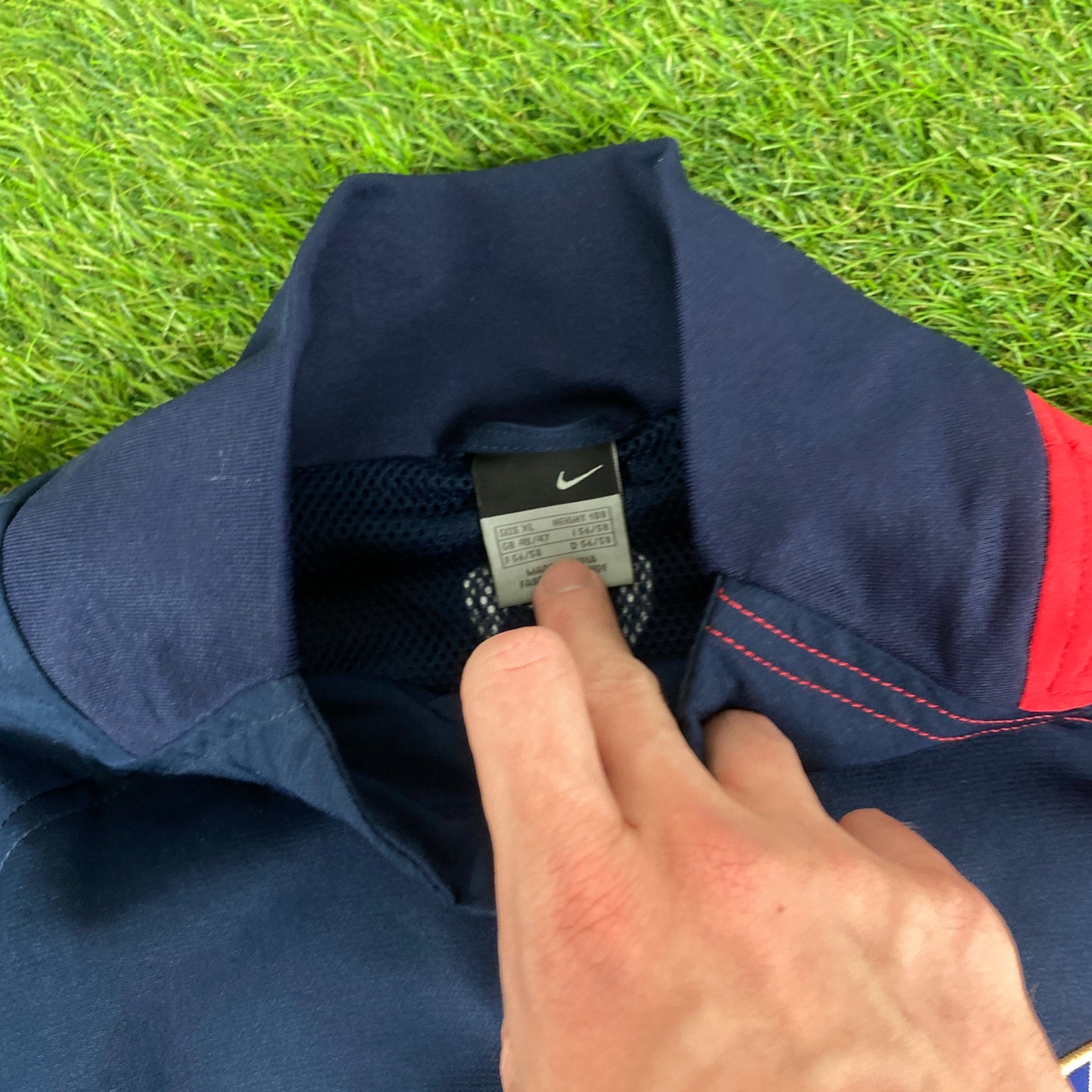 00s Nike Arsenal Windbreaker Tracksuit Set Jacket + Joggers Blue XL