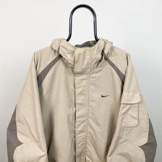 00s Nike Reversible Fleece Coat Jacket Brown XL