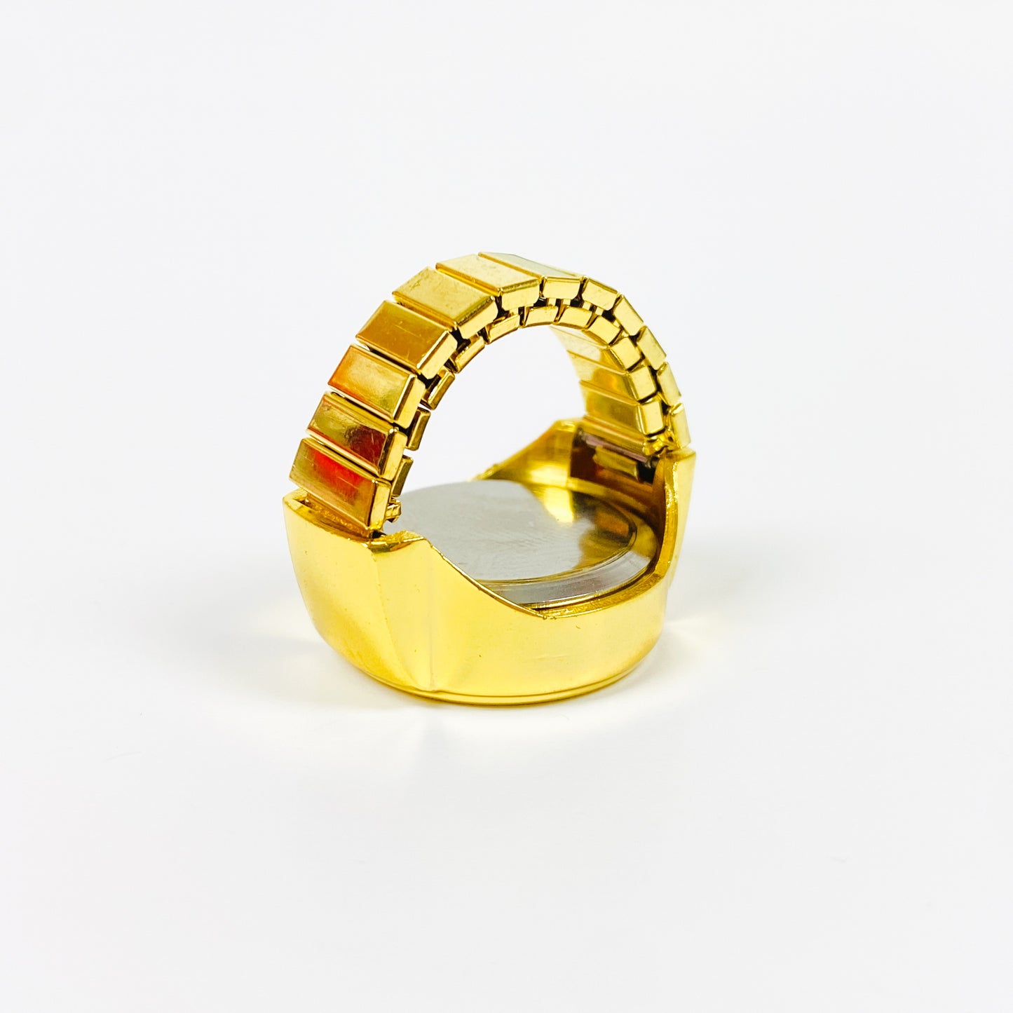Retro Adjustable Watch Ring Gold White