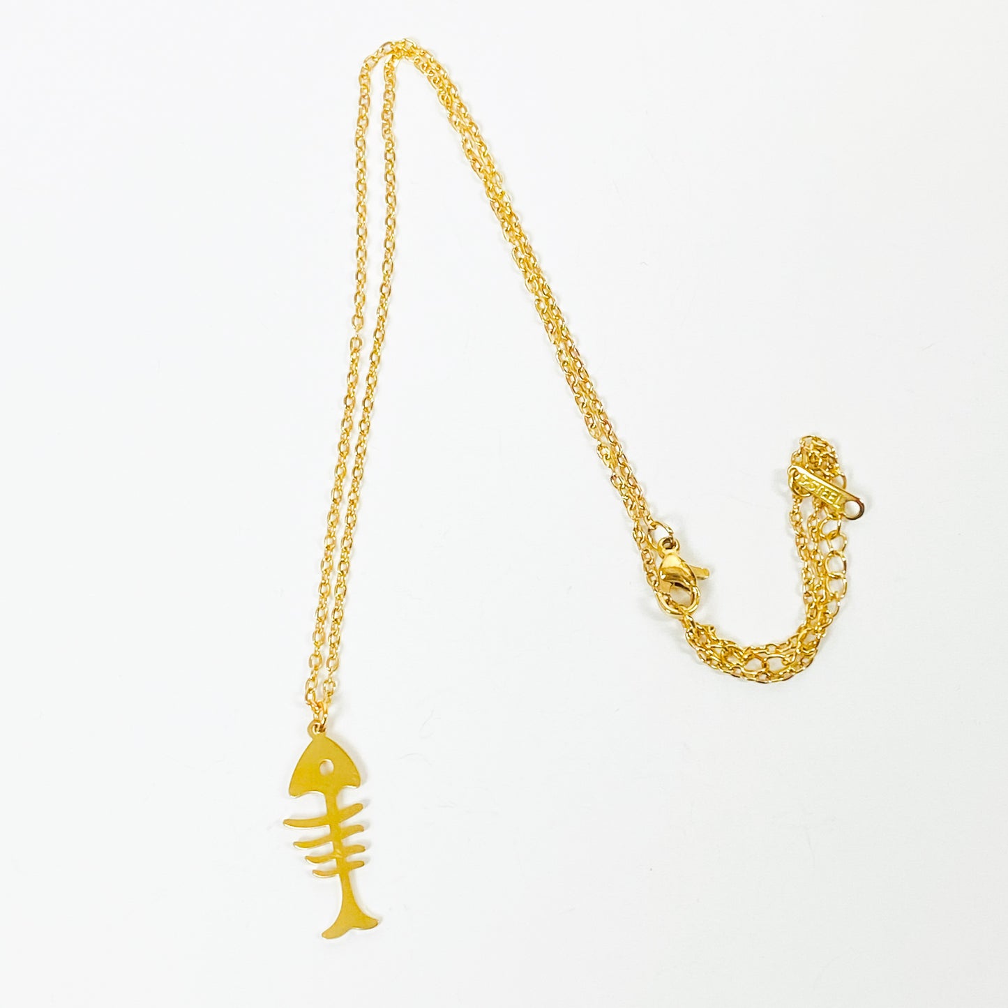 Retro Fish Necklace Chain Gold