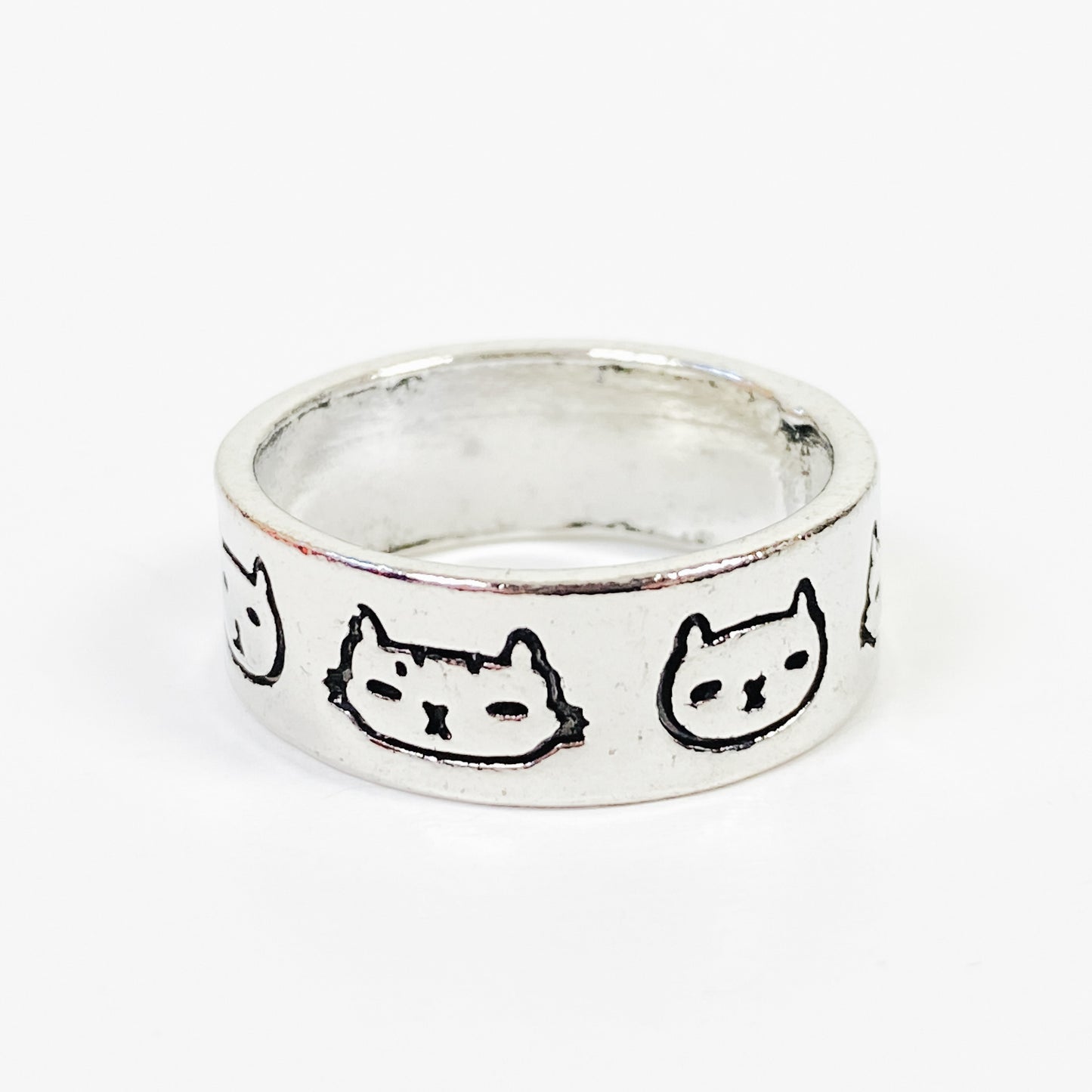 Retro Vintage Cat Ring Silver