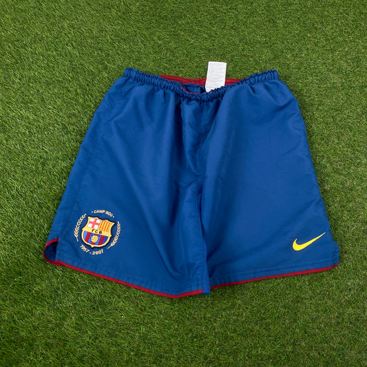 90s Nike Barcelona Football Shorts Blue Small