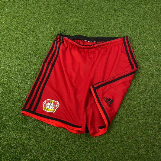 00s Adidas Bayer Leverkusen Football Shorts Red Large
