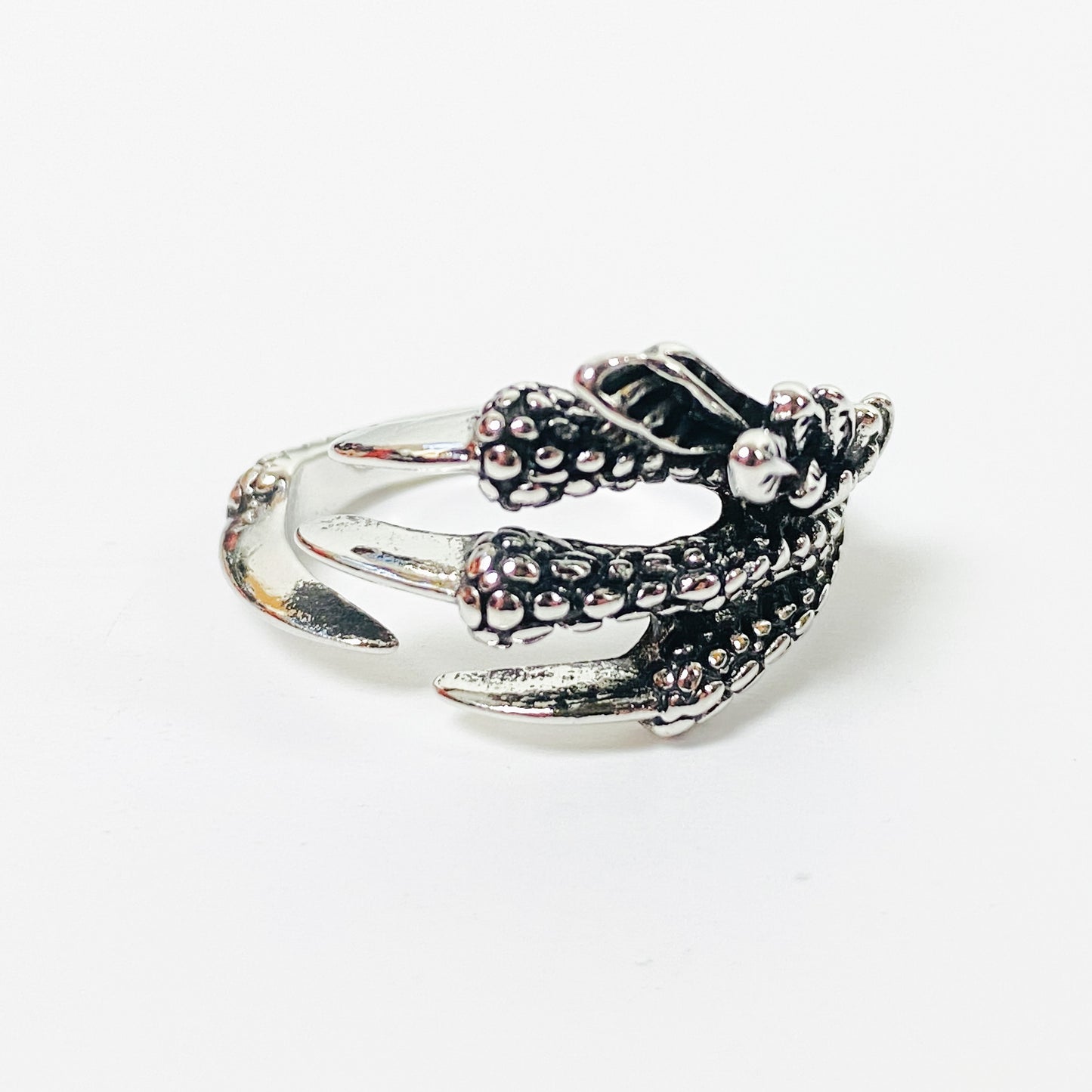 Retro Adjustable Claw Ring Silver