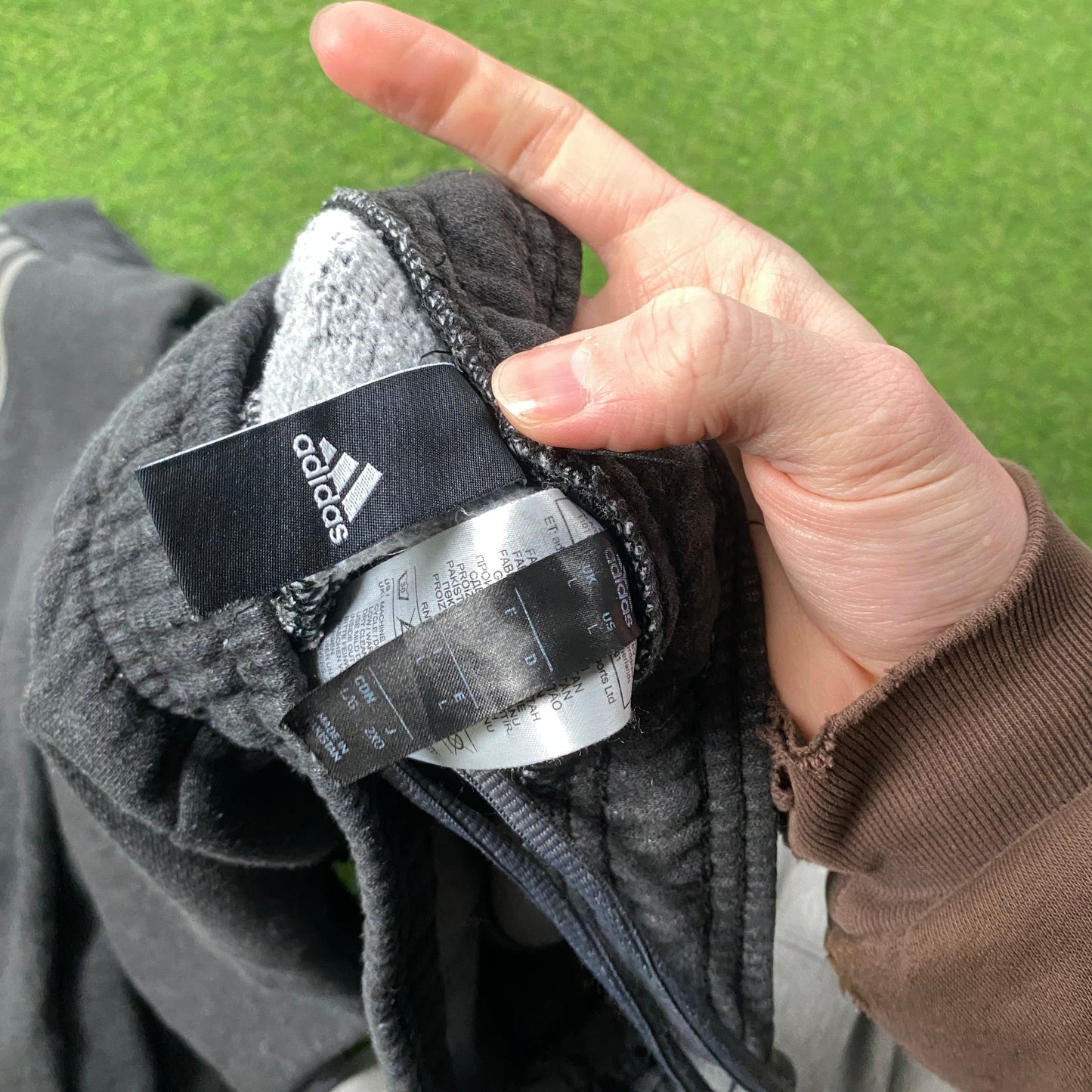 00s Adidas Cotton Joggers Grey Large