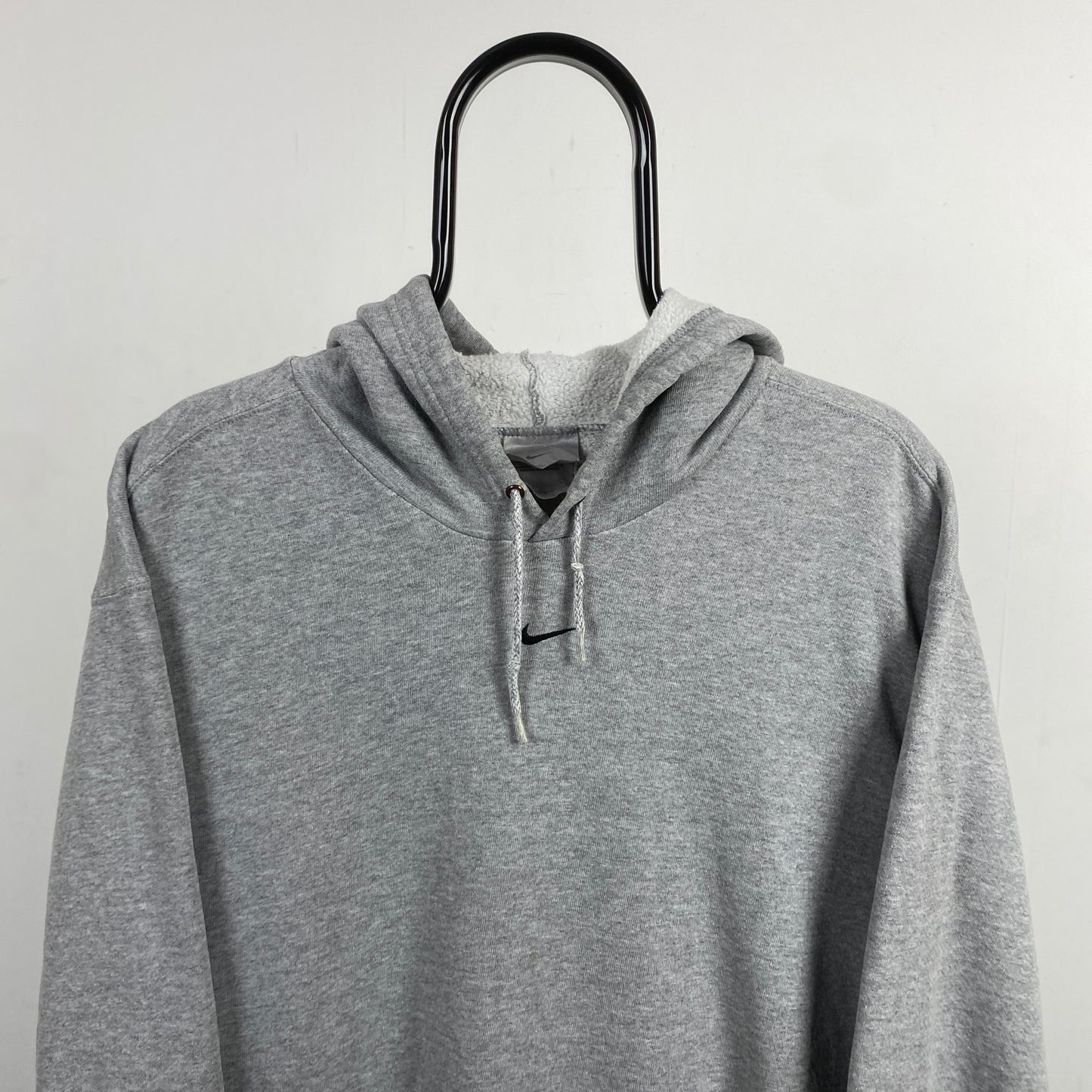 00s Nike Centre Swoosh Hoodie Grey XL