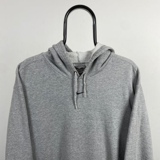 00s Nike Centre Swoosh Hoodie Grey XL