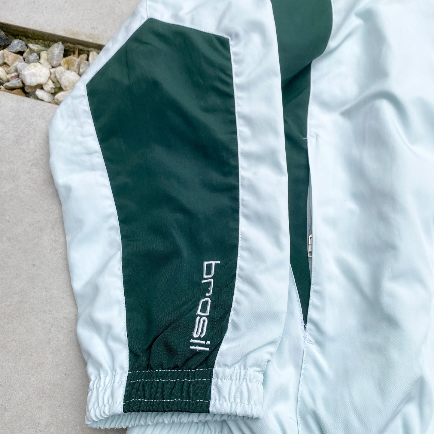 90s Nike Brazil Windbreaker Jacket Pale Green Medium