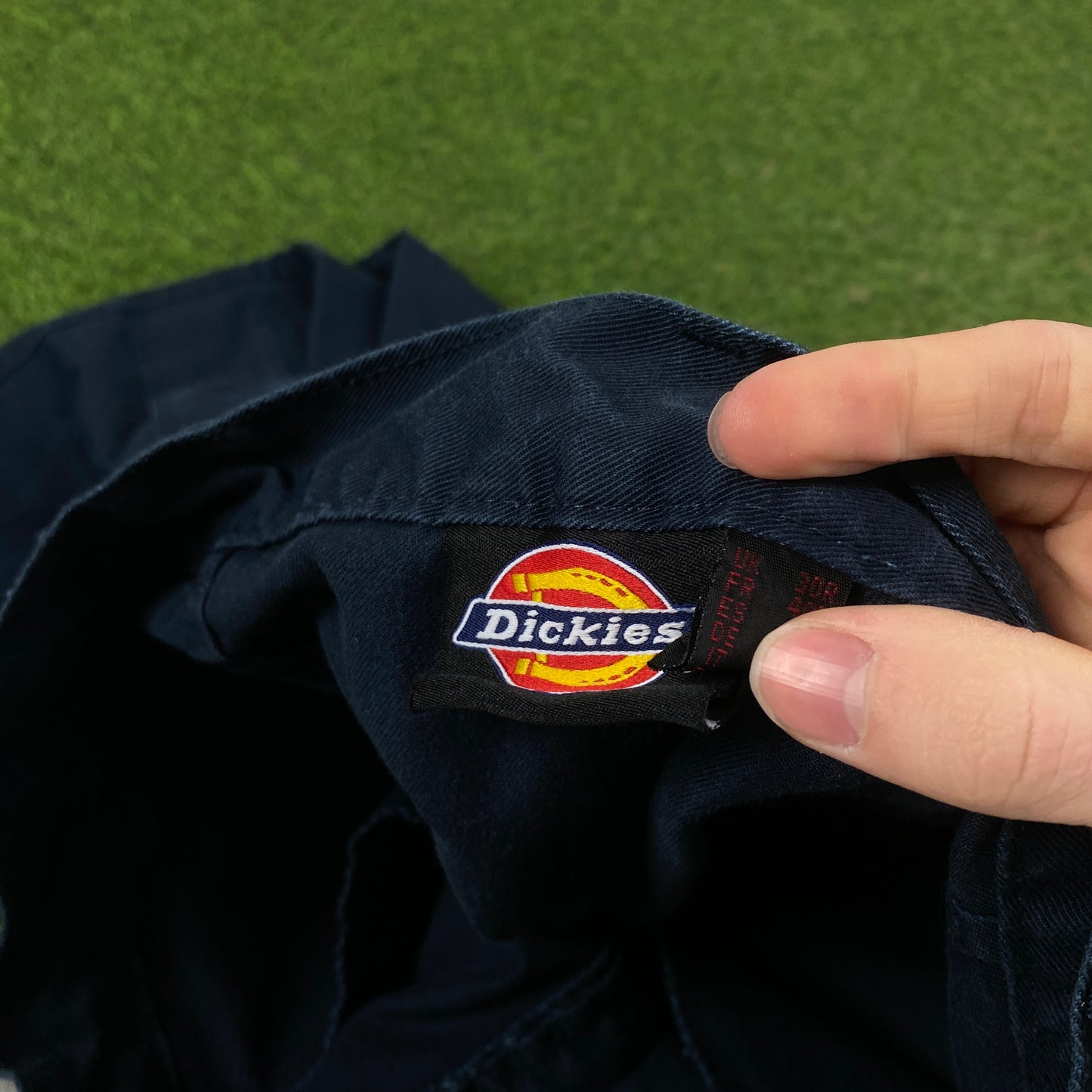 Retro Dickies Cargo Trousers Joggers Blue Small