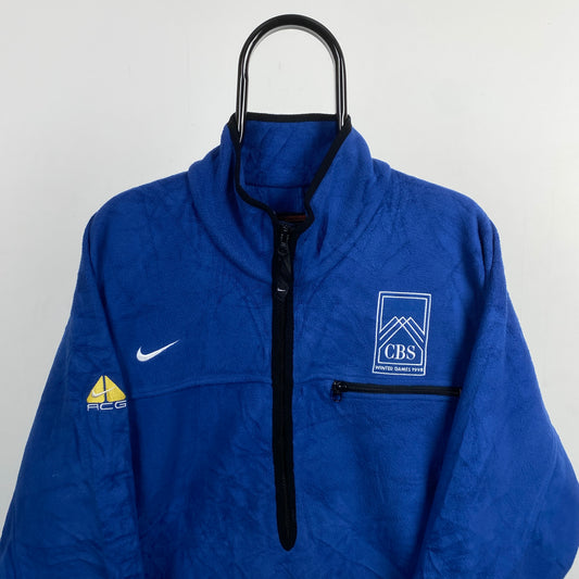 90s Nike ACG Winter Olympic Games Fleece Sweatshirt Blue Medium