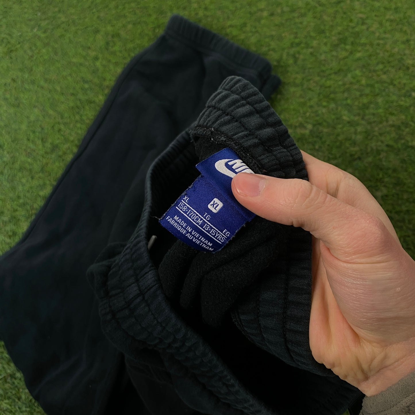 00s Nike Wide Leg Cotton Joggers Black Small