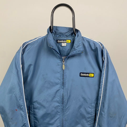 Retro Reebok Windbreaker Jacket Blue Small