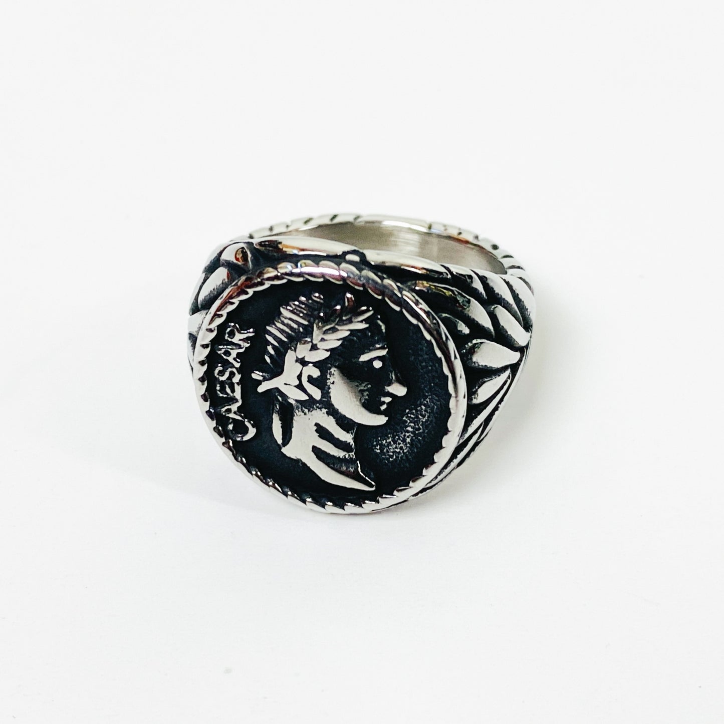 Caeser Roman Signet Ring Silver