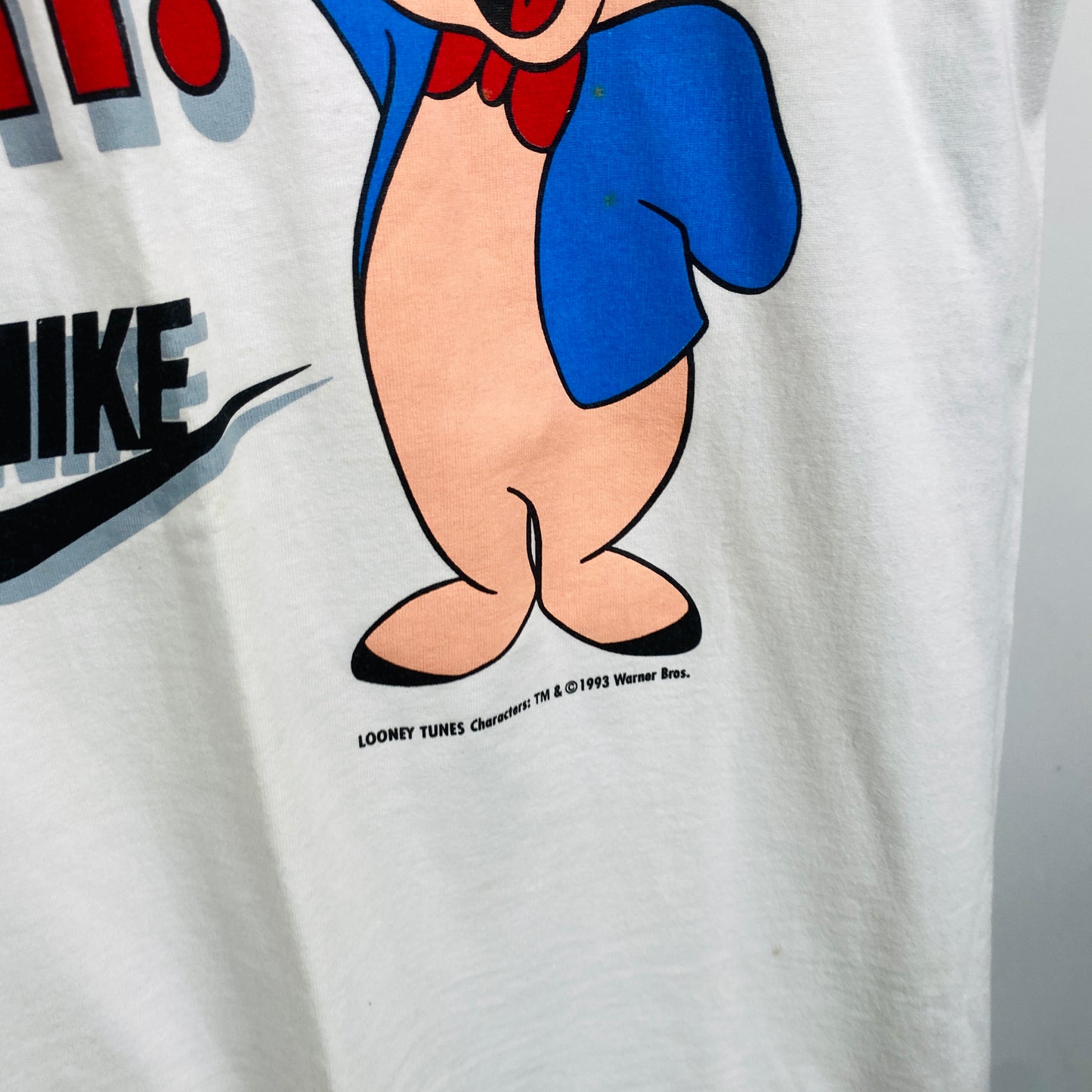90s Nike Space Jam Porky T-Shirt White Medium
