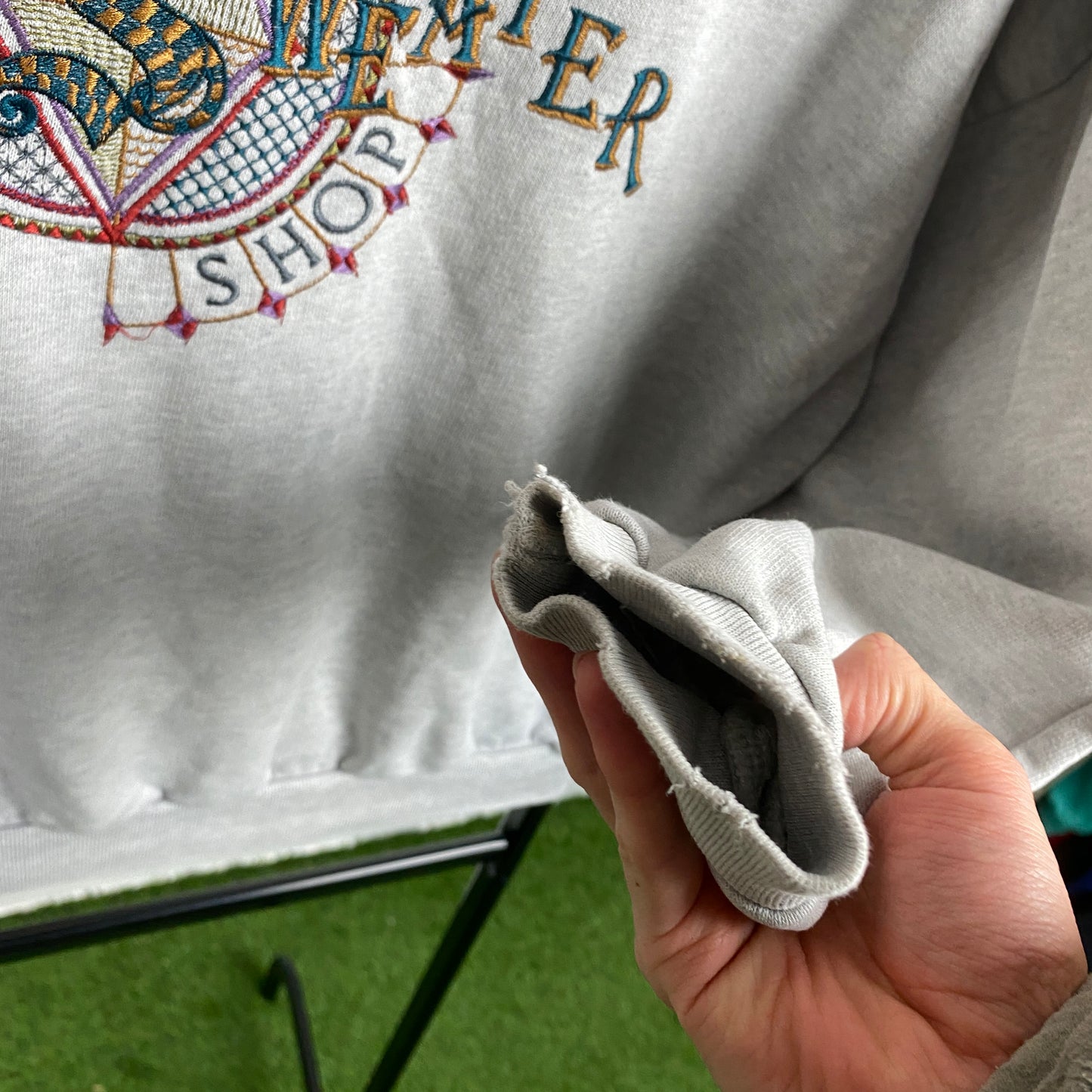 Retro 90s Sweater Shop Sweatshirt Grey XS/Small