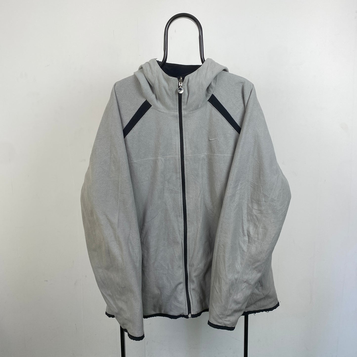 00s Nike Reversible Fleece Coat Jacket Black XL