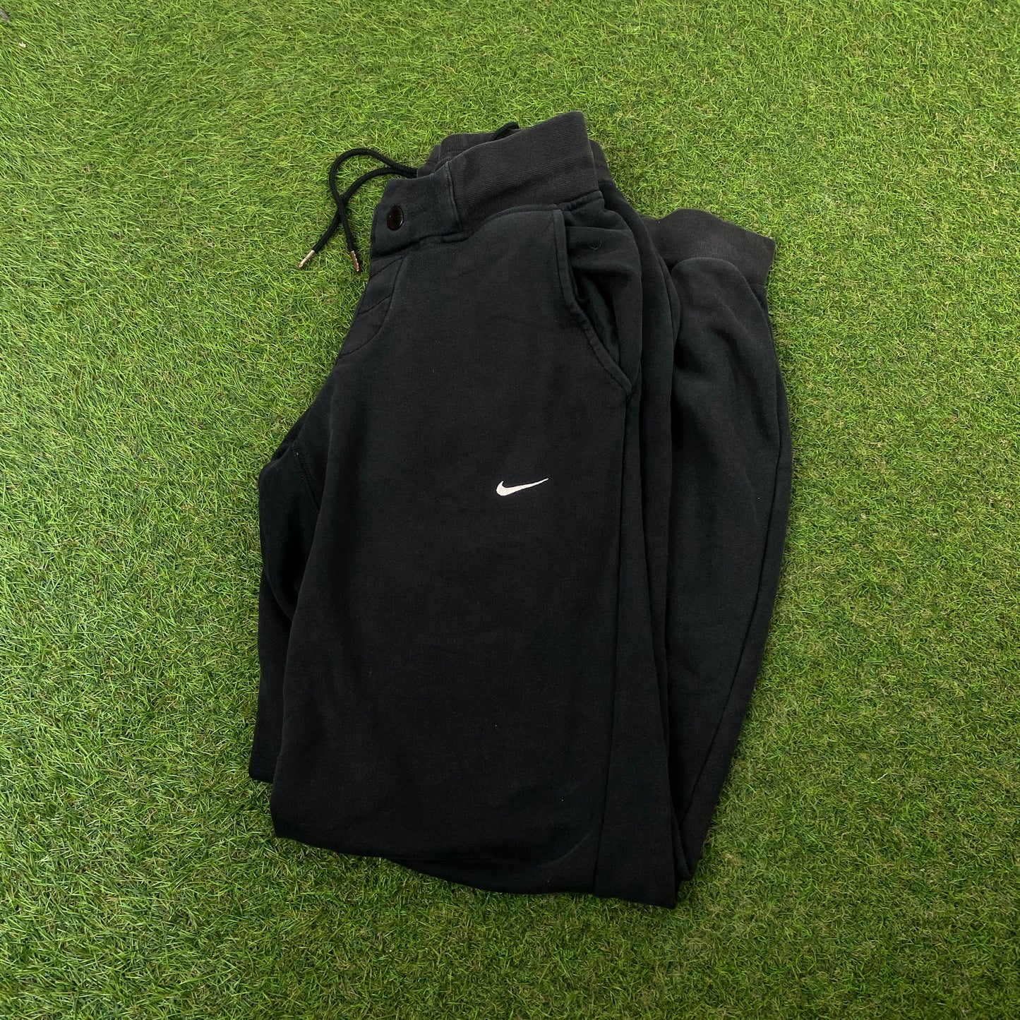00s Nike Wide Leg Cotton Joggers Black Small