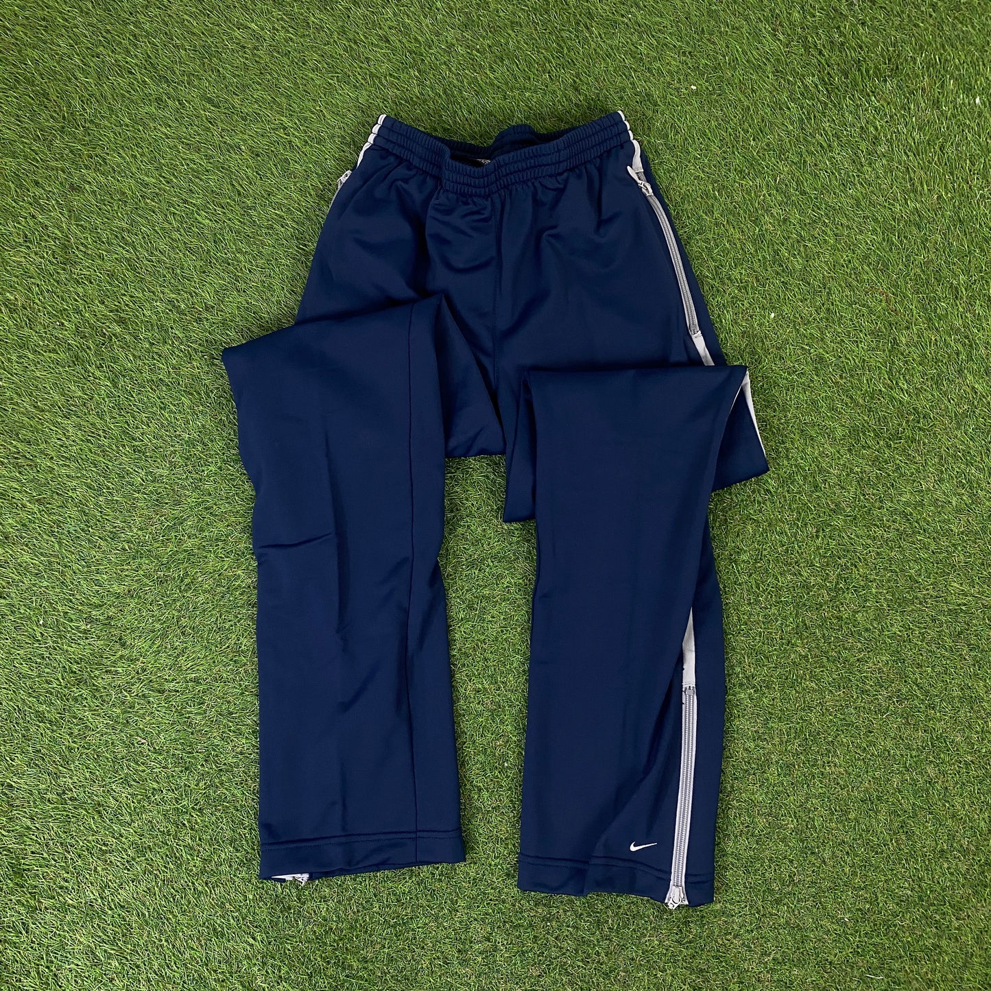 00s Nike Piping Windbreaker Jacket + Joggers Tracksuit Set Blue XS