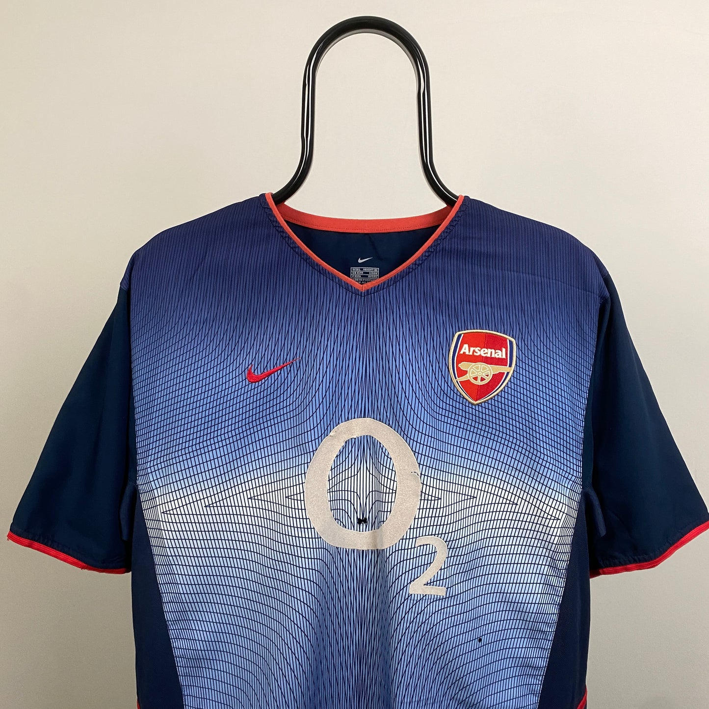 00s Nike Arsenal Football Shirt T-Shirt Blue Large