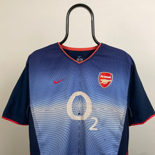 00s Nike Arsenal Football Shirt T-Shirt Blue Large