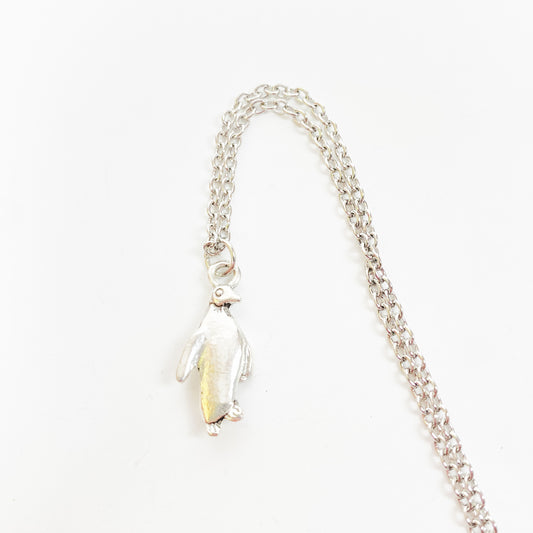 Antique Penguin Necklace Chain Silver