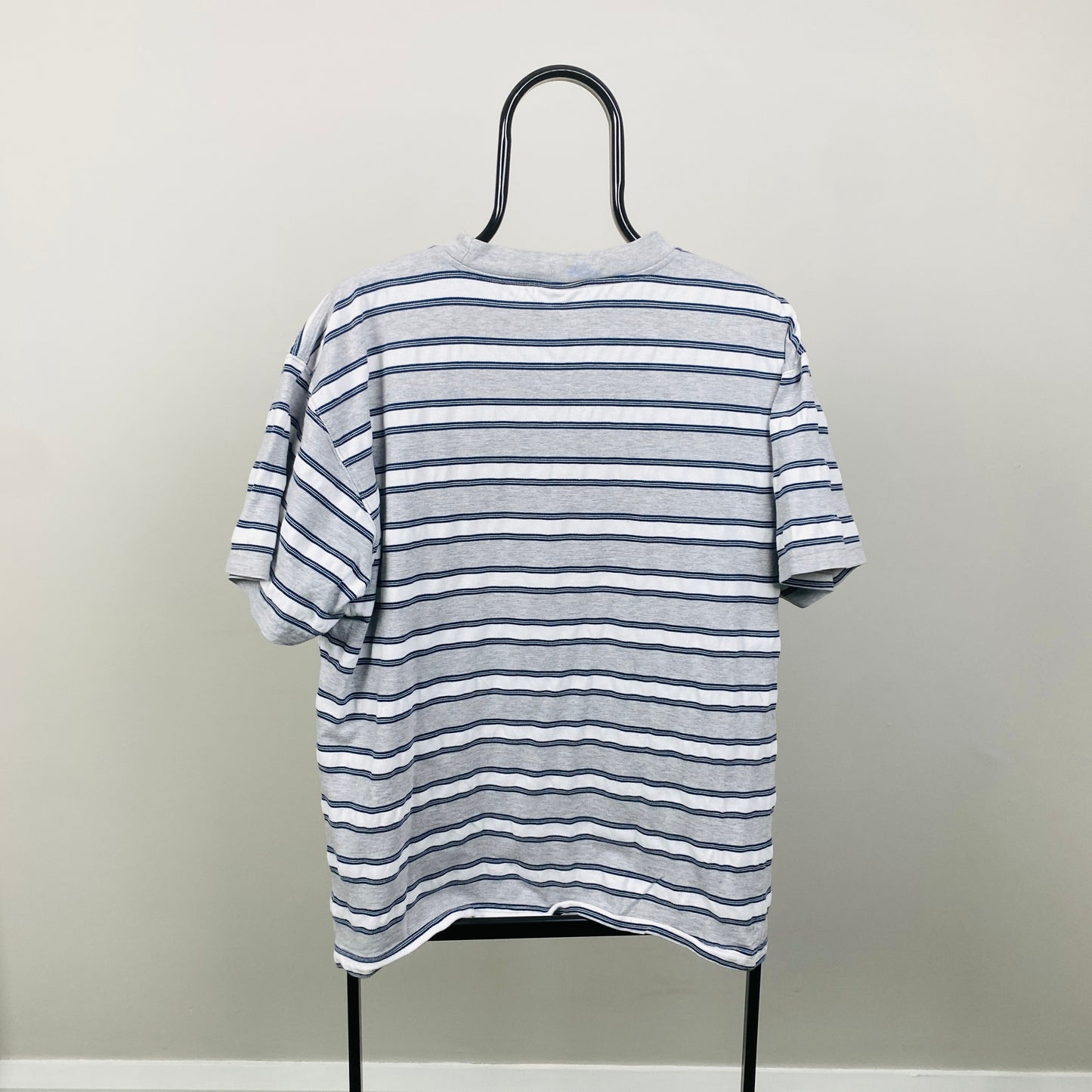 90s Nike Striped T-Shirt Grey Large