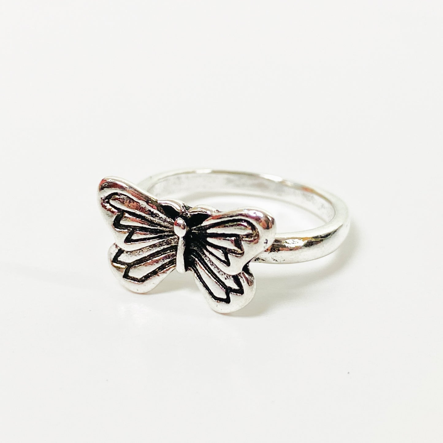 Retro Heart Pinky Ring Silver