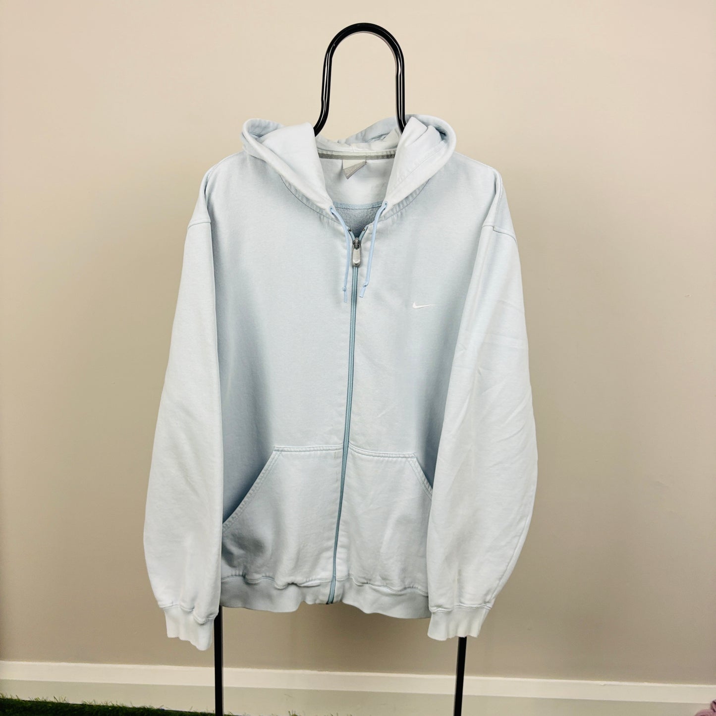 90s Nike Zip Hoodie Baby Blue XL