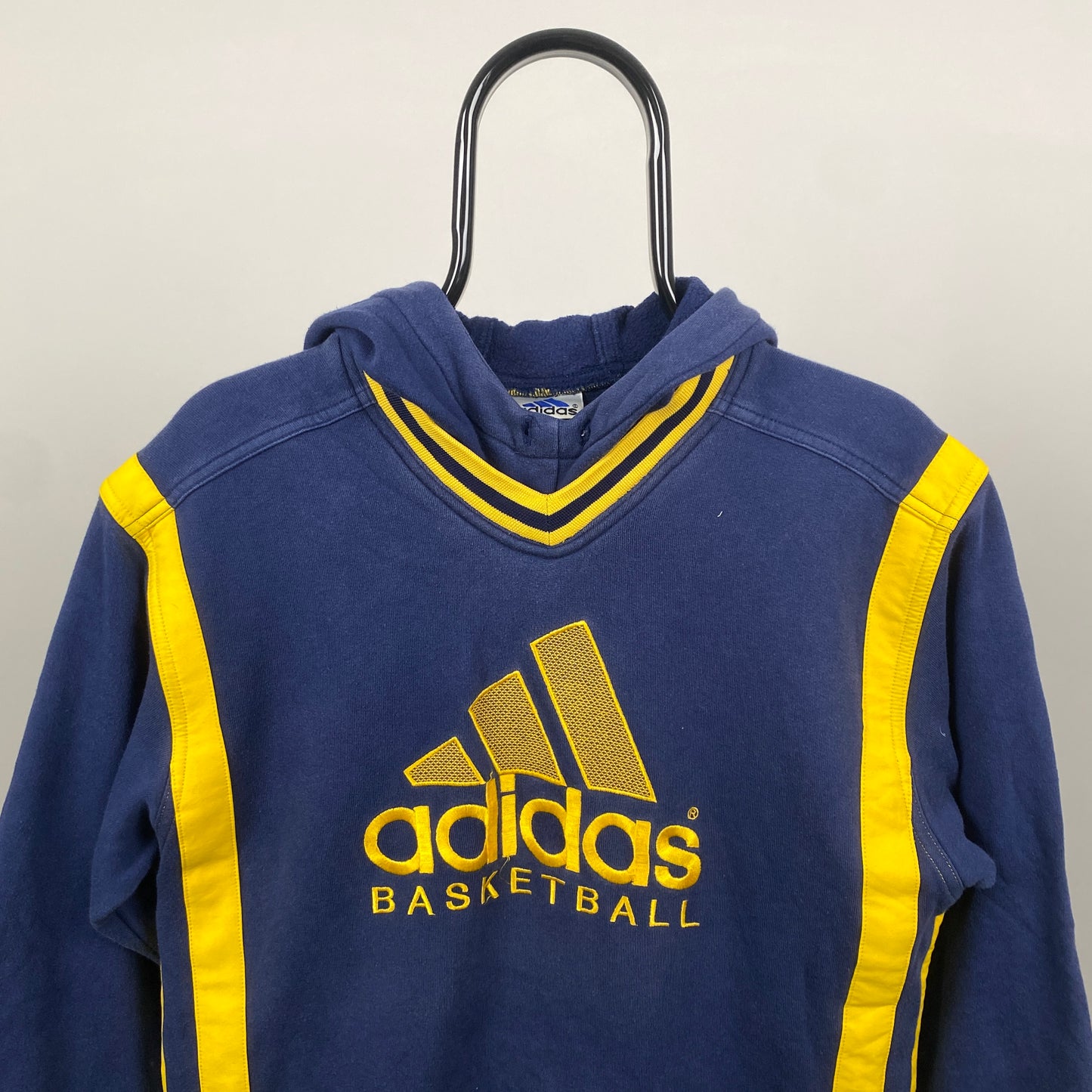 90s Adidas Basketball Hoodie Blue XS