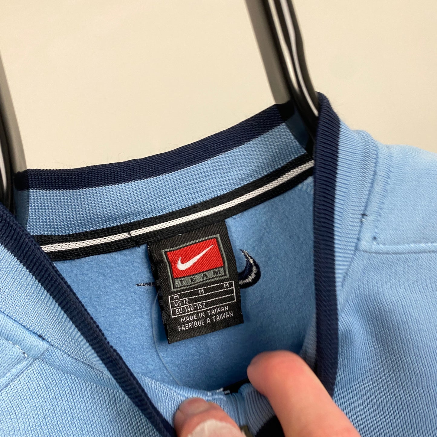 00s Nike 1/4 Zip Sweatshirt Blue XS