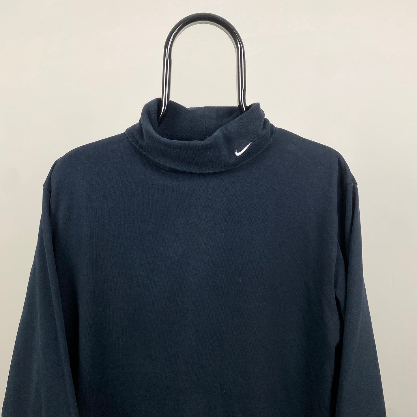 00s Nike Roll Neck Sweatshirt Black Large