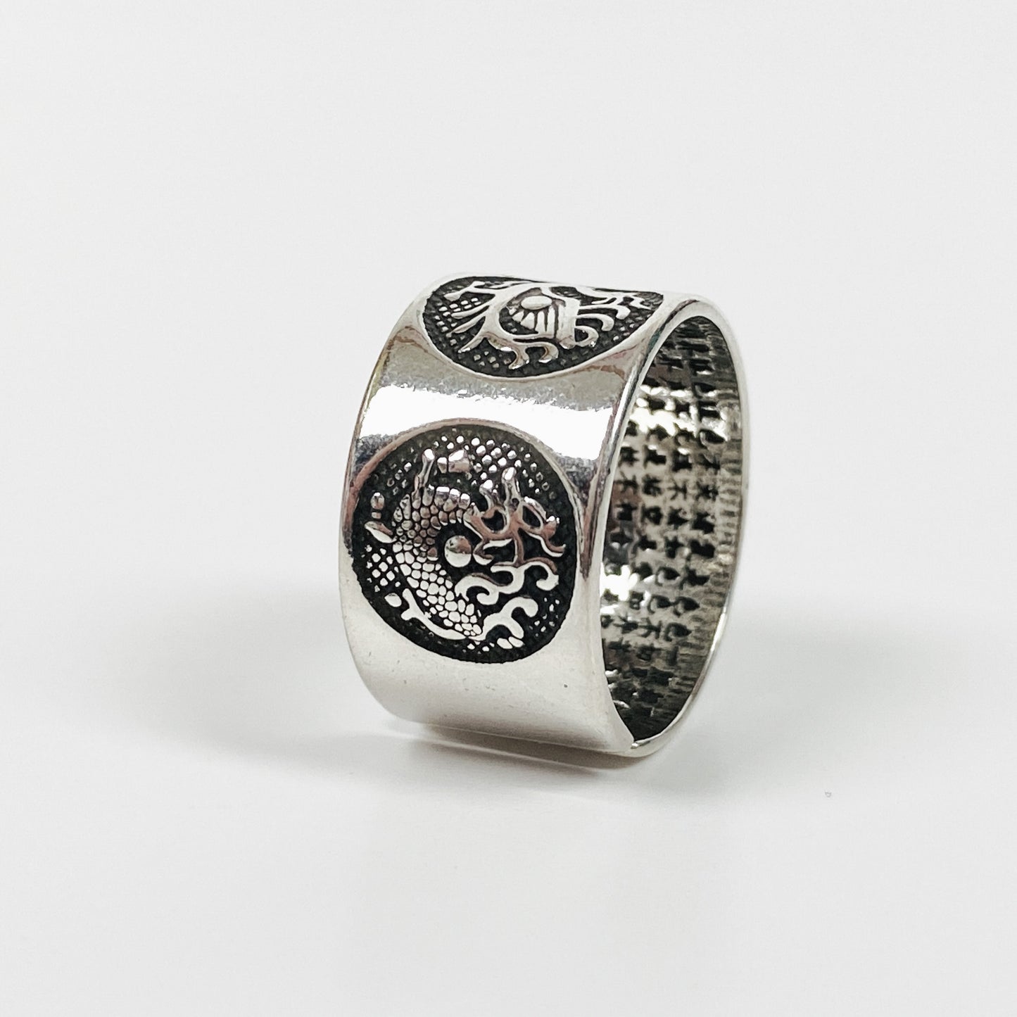Vintage Retro Adjustable Dragon Ring Silver