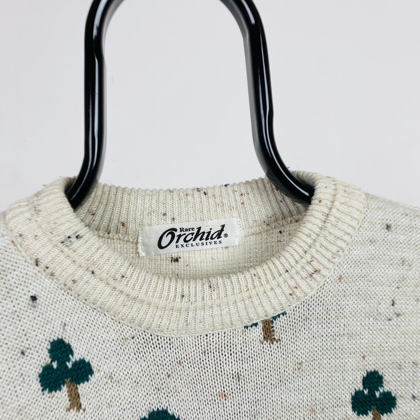 Retro Horse Knit Sweatshirt Brown Large