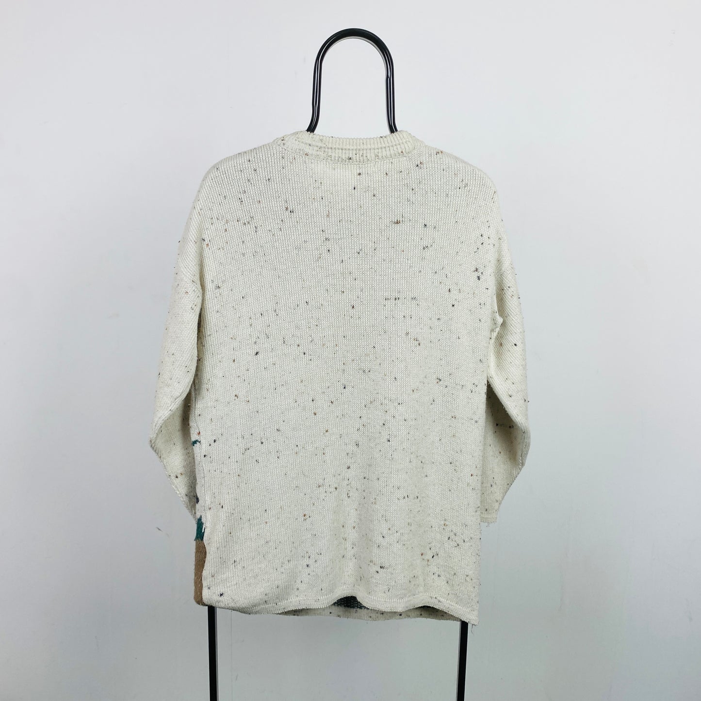 Retro Horse Knit Sweatshirt Brown Large