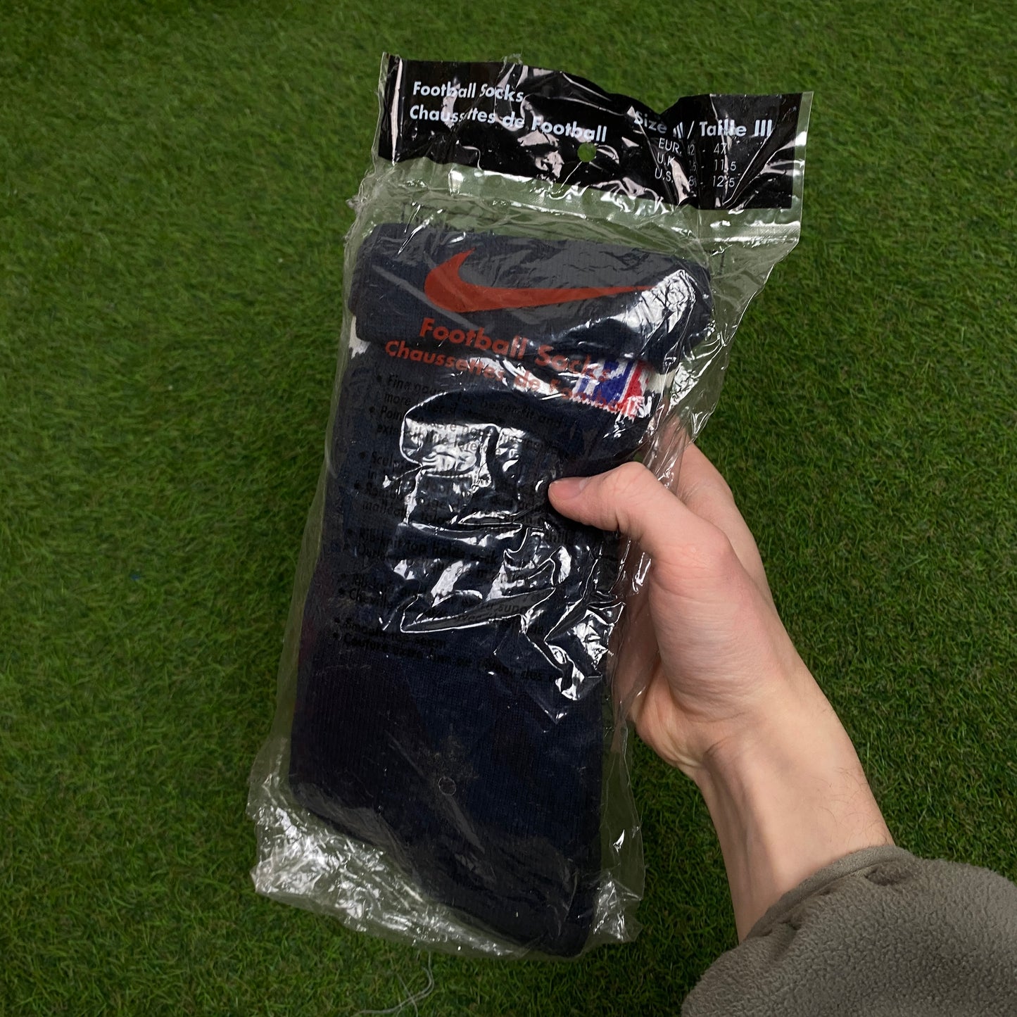 90s Nike PSG Football Socks Blue UK6-12