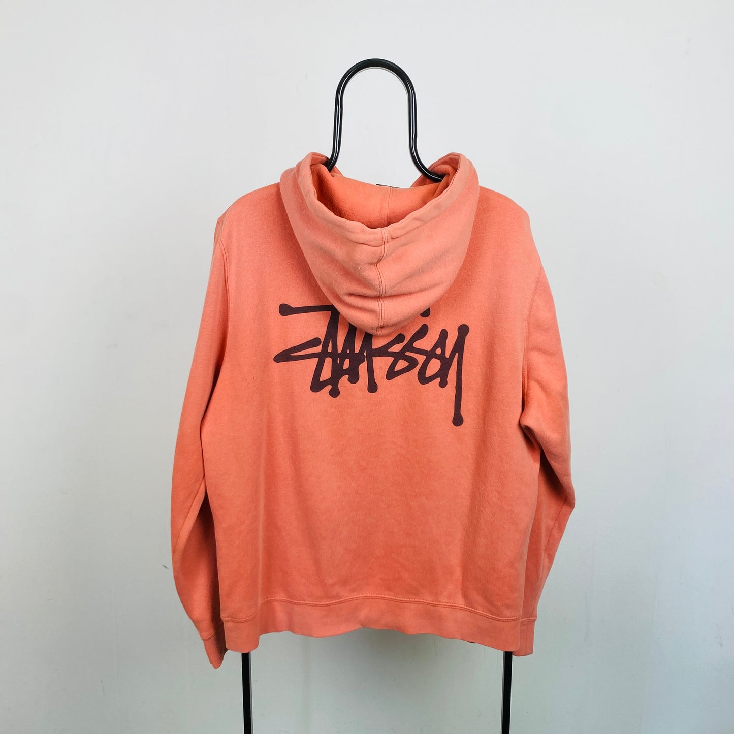 Retro 00s Stussy Hoodie Pink Large