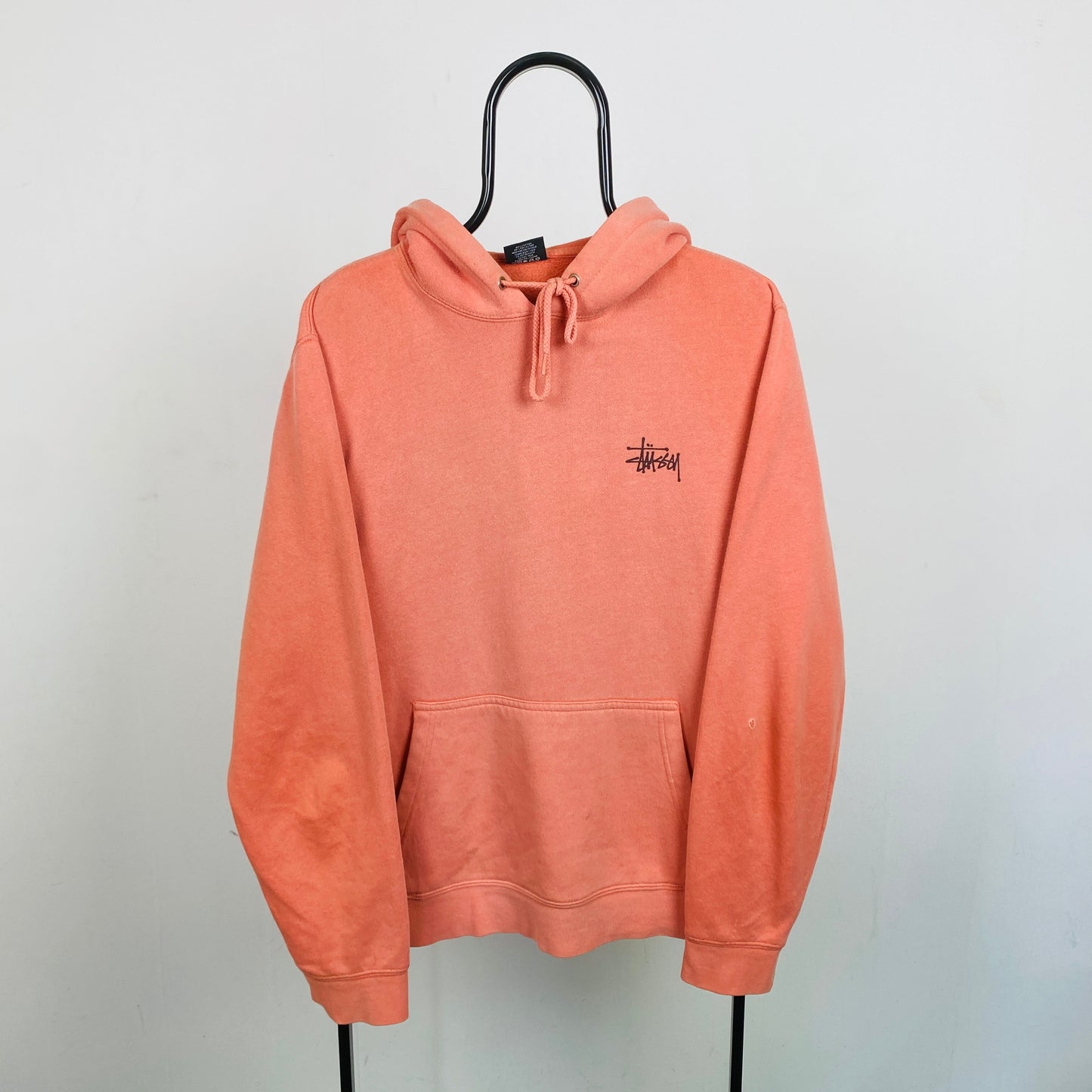 Retro 00s Stussy Hoodie Pink Large