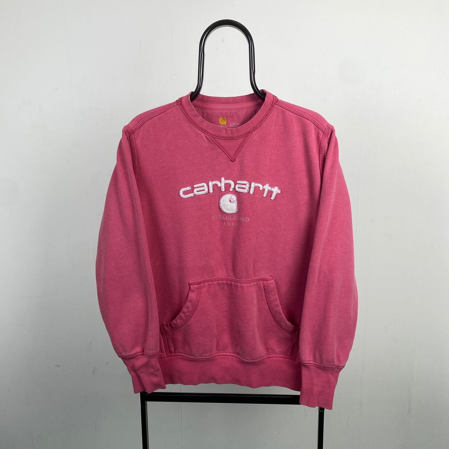 Retro Carhartt Sweatshirt Pink Large