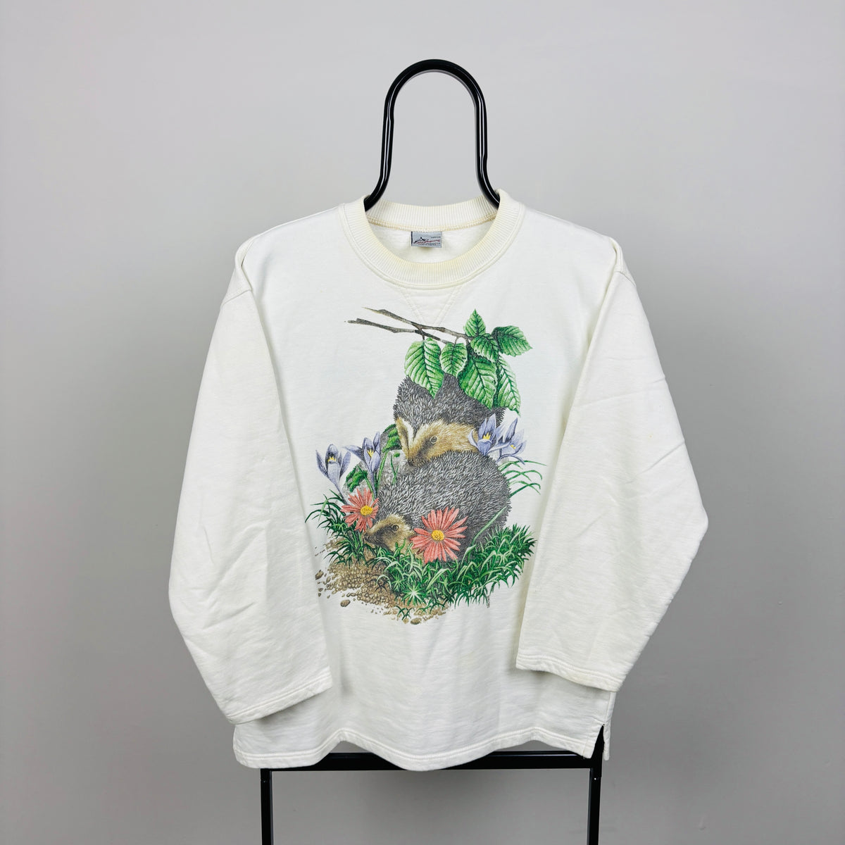 90s Hedgehog Sweatshirt White Medium