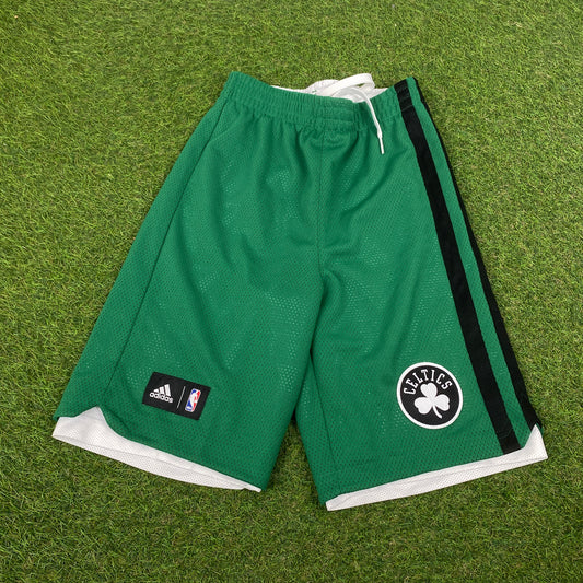 00s Adidas Celtics Basketball Shorts Green XS
