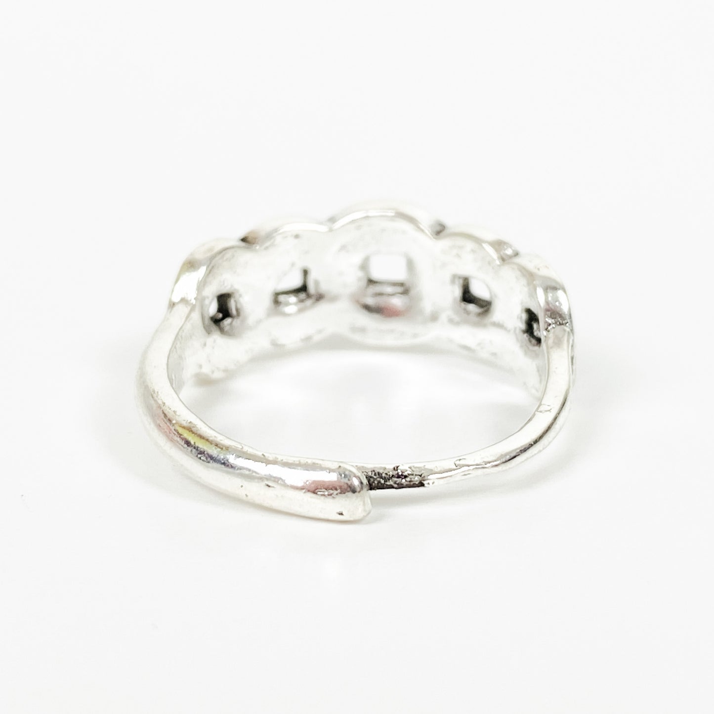 Vintage Retro Adjustable Coin Ring Silver