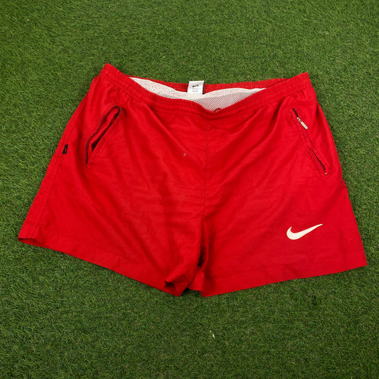 90s Nike Zip Pocket Shorts Red XL