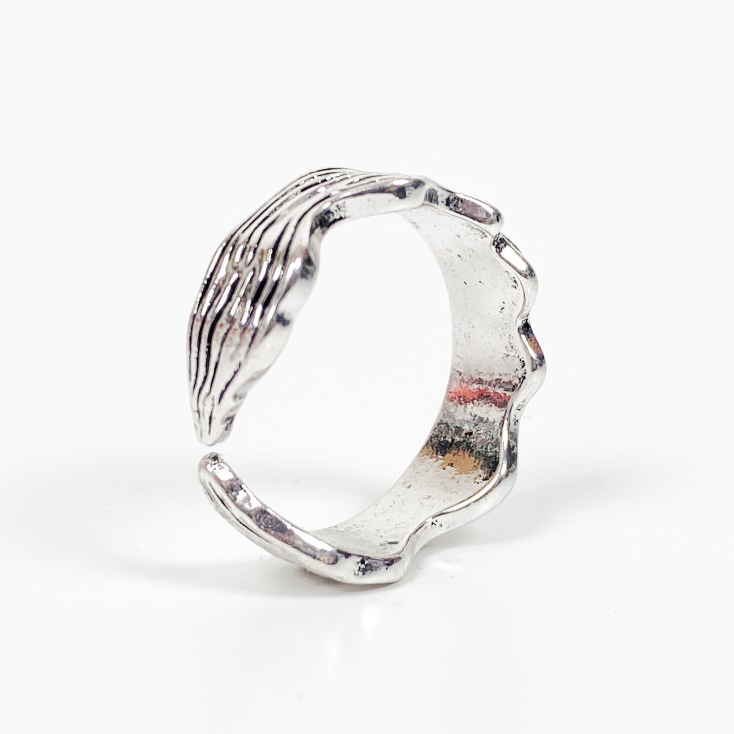 Vintage Retro Adjustable Wave Ring Silver